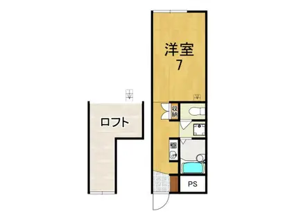 リアン三郷(1K/2階)の間取り写真