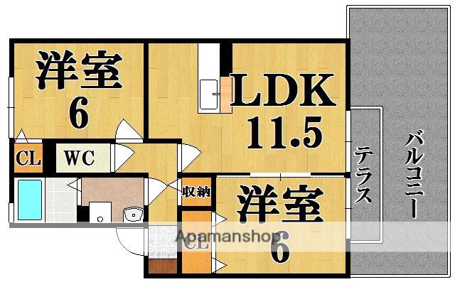 パルコートサンA棟(2LDK/1階)の間取り写真