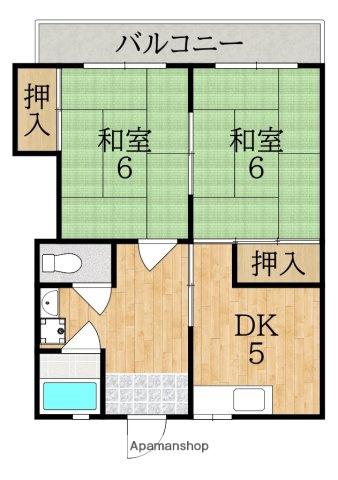 野島マンション(2K/2階)の間取り写真