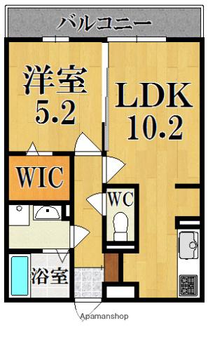 リビングタウン西大寺(1LDK/3階)の間取り写真