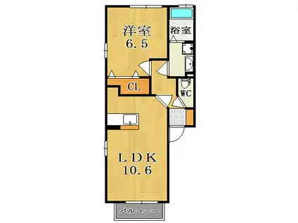 グランシャリオ(1LDK/2階)の間取り写真