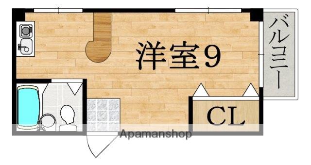 クレスト旭ケ丘(ワンルーム/1階)の間取り写真