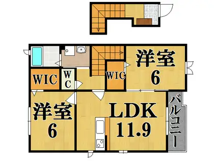 ベルオーブ(2LDK/2階)の間取り写真