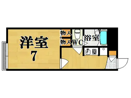 レオパレス黄金色の呑田(1K/1階)の間取り写真