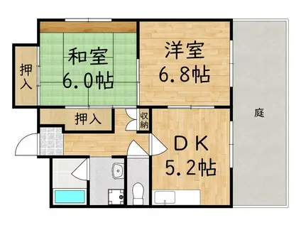 ニューエストタカダ(2K/3階)の間取り写真