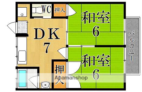 長野荘(2DK)の間取り写真