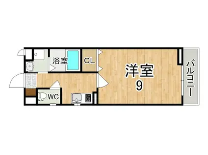 ウエストメゾンA(1K/1階)の間取り写真