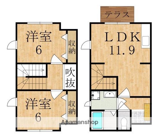 田原ヒルズ A棟(2LDK)の間取り写真