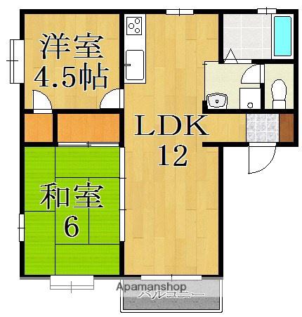 ベルメゾンⅡ(2LDK/1階)の間取り写真