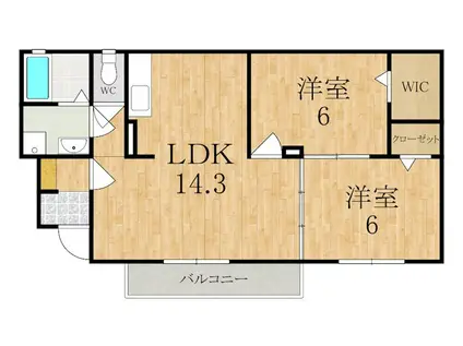 クレールボナール(2LDK/1階)の間取り写真