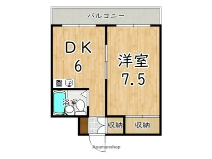 ラベンダーハウス(1DK/3階)の間取り写真