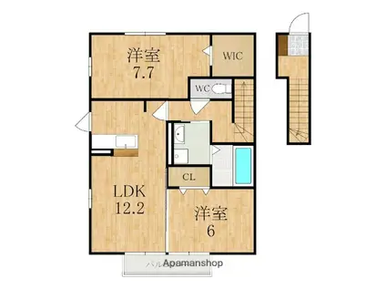 セレッソパティオⅡ(2LDK/2階)の間取り写真