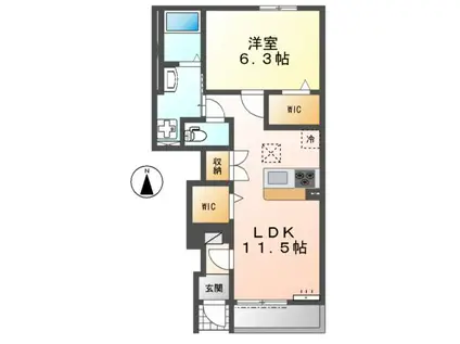 CENTRAL RIVER(1LDK/1階)の間取り写真