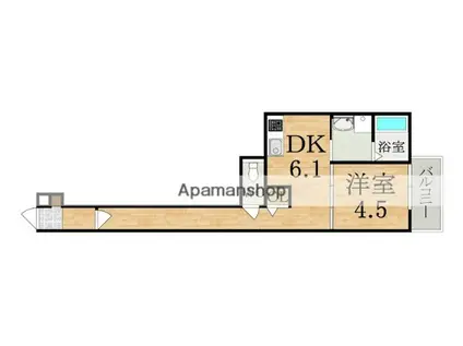 クレアール小綱町(1DK/1階)の間取り写真