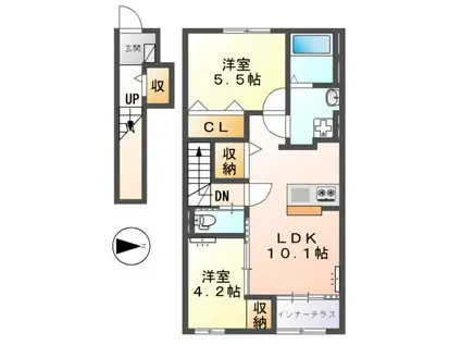 LERA PIRICA(2LDK/2階)の間取り写真