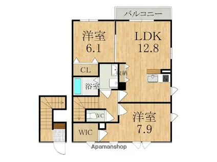 グレイス新町(2LDK/2階)の間取り写真