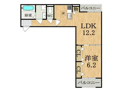 アプリコット4(1LDK/1階)の間取り写真