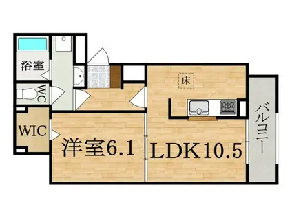 アプリコット4(1LDK/1階)の間取り写真