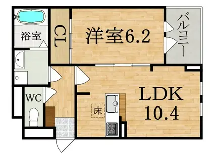アプリコット4(1LDK/1階)の間取り写真