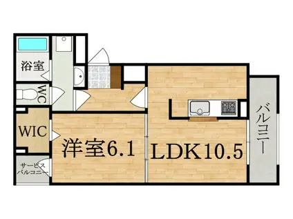 アプリコット4(1LDK/2階)の間取り写真