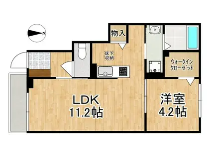 エレガンス ハーモニー(1LDK/1階)の間取り写真