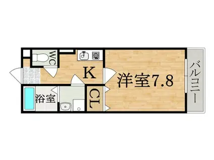 メゾン曲川(1K/2階)の間取り写真