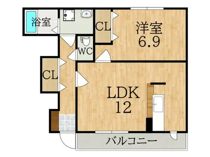 バンジャール(1LDK/1階)の間取り写真