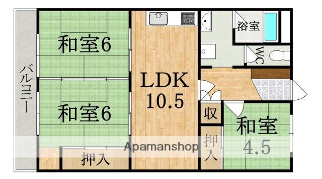 南京終マンションA棟(3LDK/2階)の間取り写真