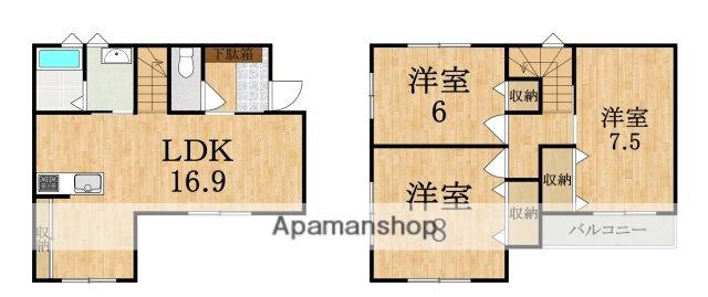 近鉄大阪線 松塚駅 徒歩12分 2階建 築2年(3LDK)の間取り写真