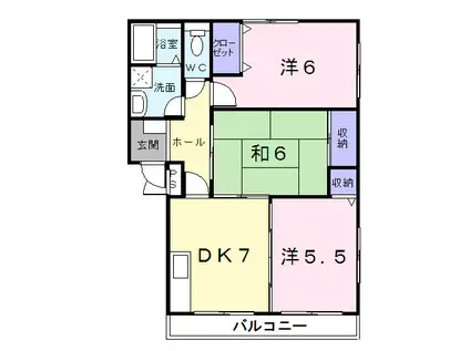 ドレミールSK(3DK/1階)の間取り写真