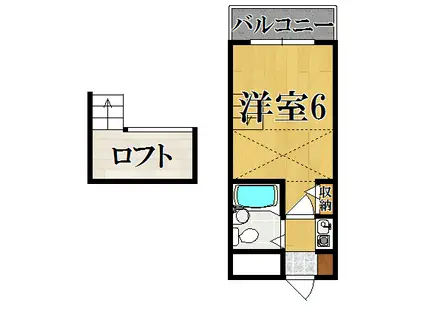 シティパレス郡山P-1-B(1K/3階)の間取り写真