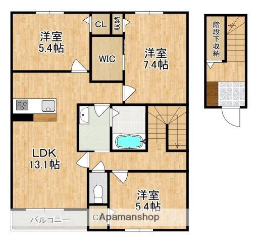 エレガンテシャーメゾン(3LDK/2階)の間取り写真