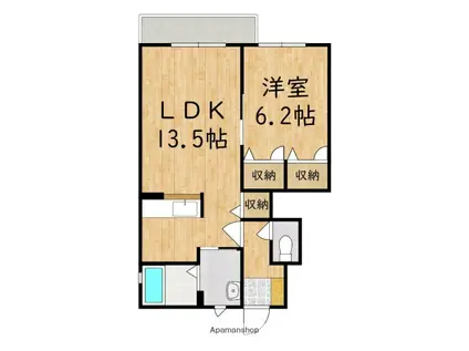 アンジェロ(1LDK/1階)の間取り写真