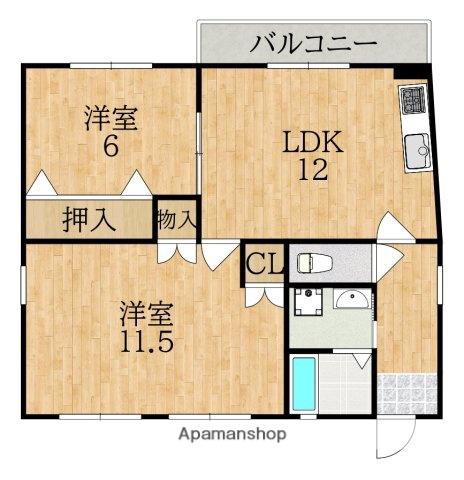 英和コーポNO.5(2LDK/2階)の間取り写真