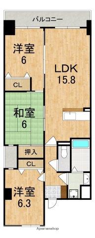 サウスGATE(3LDK/2階)の間取り写真