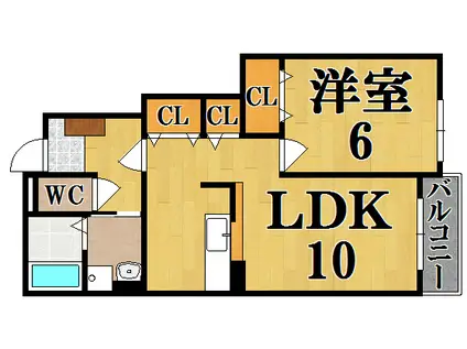 クレメントサニーⅡ(1LDK/1階)の間取り写真