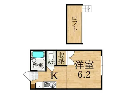 レオパレスカサ(1K/1階)の間取り写真