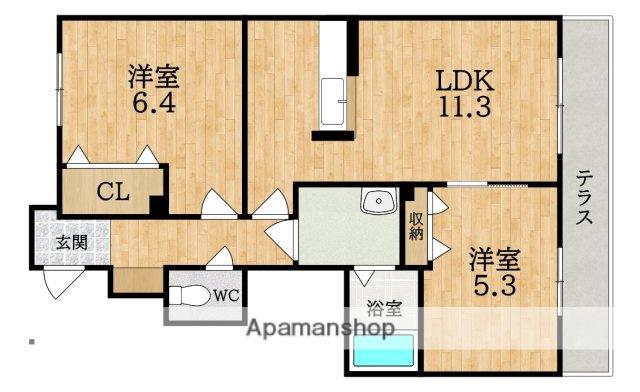CHEG LA MERE(2LDK/1階)の間取り写真