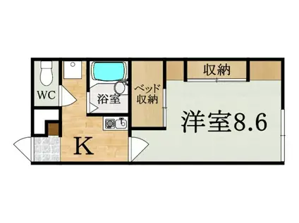 レオパレスYAMADATHREE(1K/2階)の間取り写真