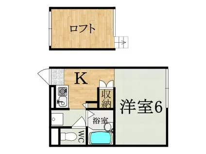 レオパレスシプレ(1K/2階)の間取り写真