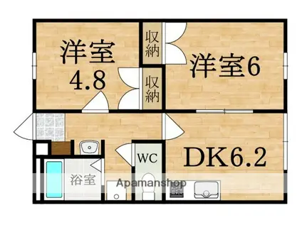 レオパレス浪漫(2DK/1階)の間取り写真