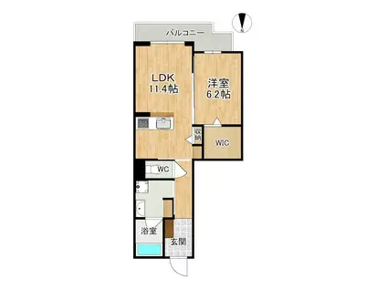 シャーメゾンNAC(1LDK/4階)の間取り写真