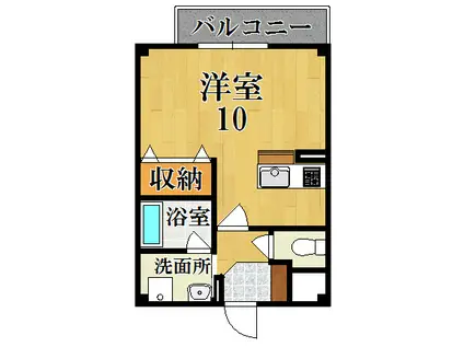 グランソーレ(1K/1階)の間取り写真