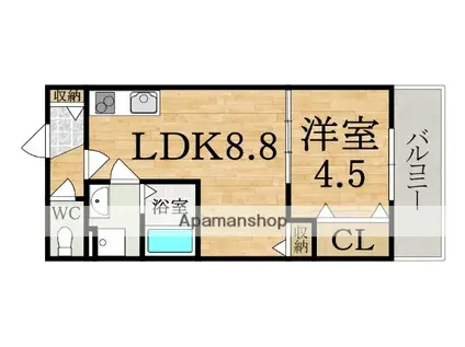クレアール五位堂(1LDK/3階)の間取り写真