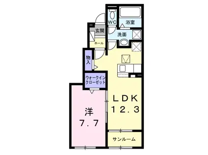 プリュニエ キャトル(1LDK/1階)の間取り写真