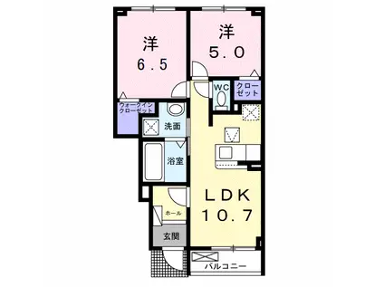 メゾン ブランシェ(2LDK/1階)の間取り写真