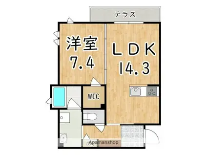 ベル・フィオーレ(1LDK/1階)の間取り写真