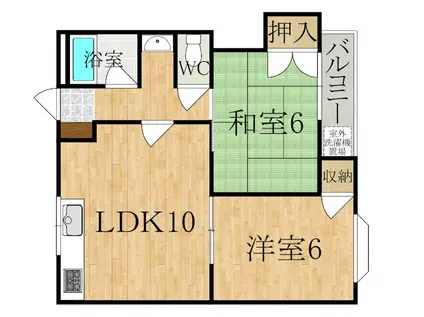 ラ・フォーレ前栽(2LDK/2階)の間取り写真