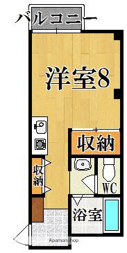 東生駒ツインビル1号館(1K/3階)の間取り写真
