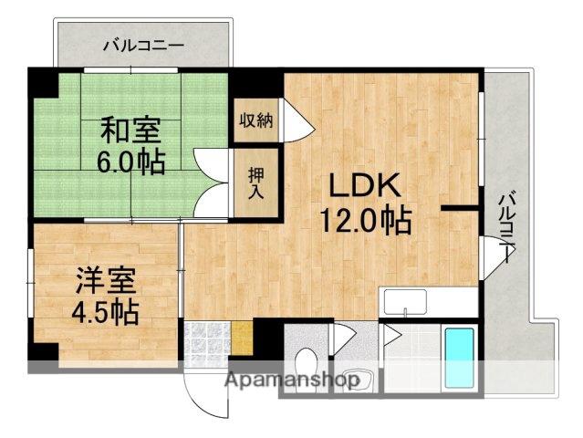 第二岡田マンション(2LDK/2階)の間取り写真